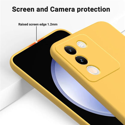 For vivo Y200 (India) 5G Case Soft Lining Anti-scratch Liquid Silicone Cover with Strap