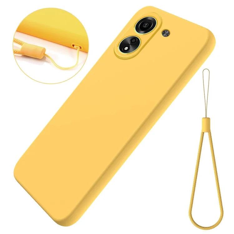 For Xiaomi Redmi 13C 4G / Poco C65 4G Case Soft Lining Liquid Silicone Shell Slim-Fit Phone Cover with Strap