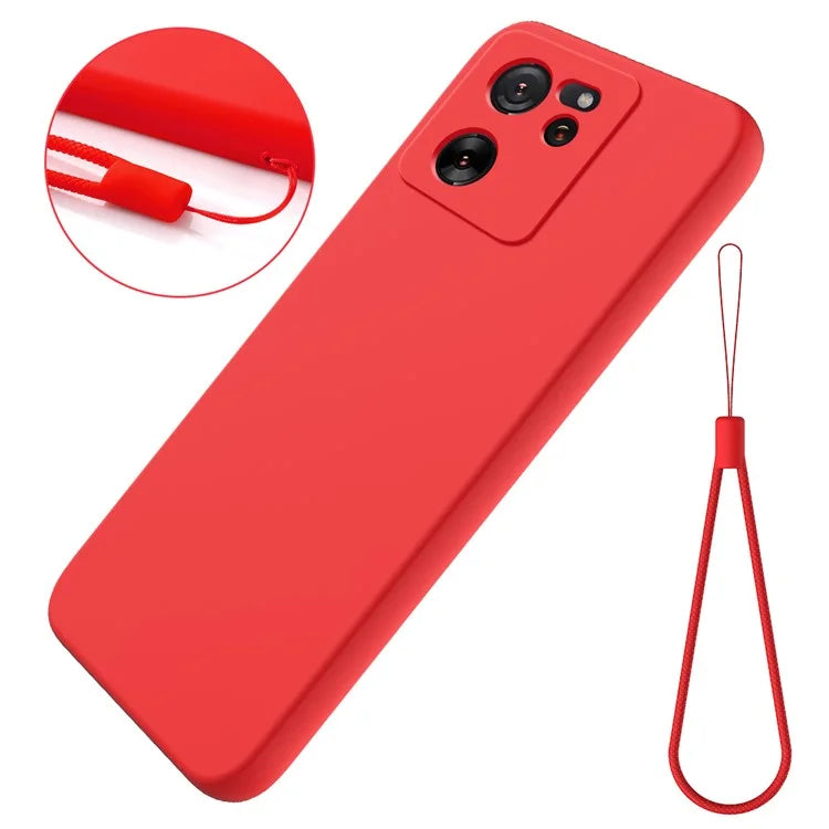 For Xiaomi 13T Pro / 13T / Redmi K60 Ultra Case Soft Lining Liquid Silicone Phone Covering Shell with Strap