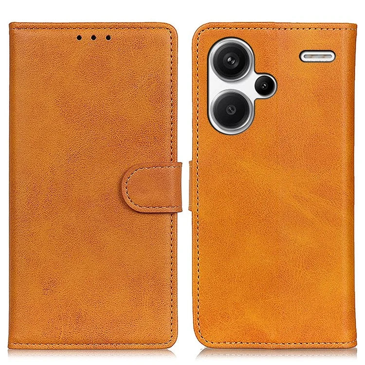 For Xiaomi Redmi Note 13 Pro+ 5G Cell Phone Cases Cowhide Texture Folio Flip PU Leather Cover