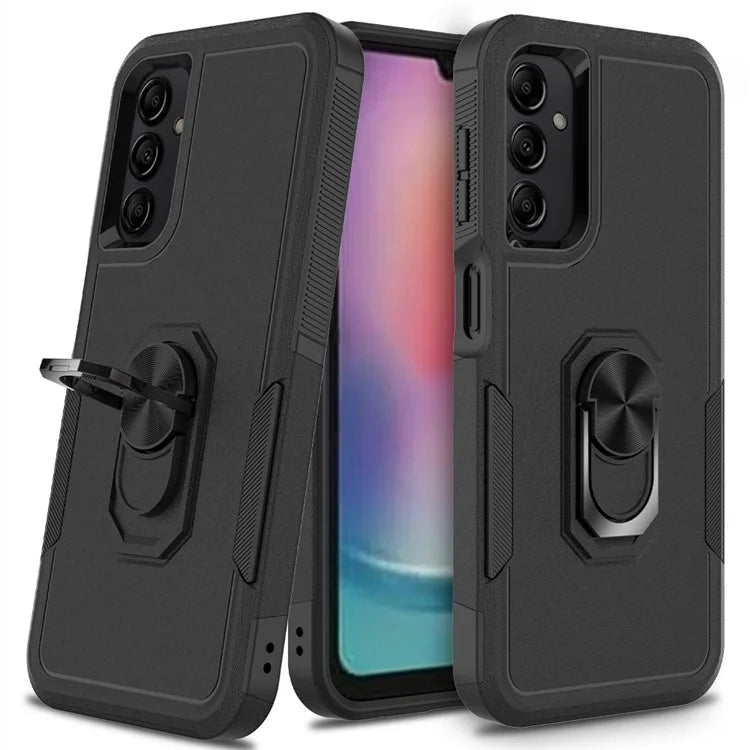 For Samsung Galaxy A24 4G (162.1 x 77.6 x 8.3mm) Cell Phone Case Rotatable Kickstand PC+TPU Anti-drop Cover