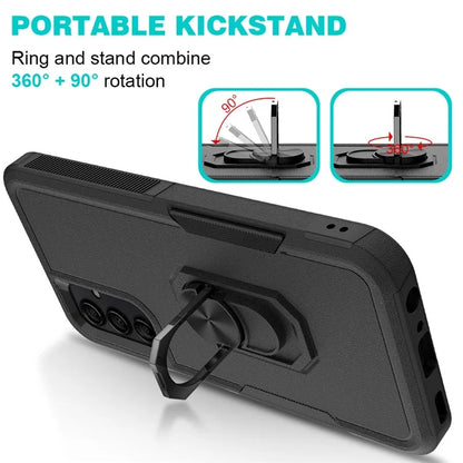 For Samsung Galaxy A24 4G (162.1 x 77.6 x 8.3mm) Cell Phone Case Rotatable Kickstand PC+TPU Anti-drop Cover