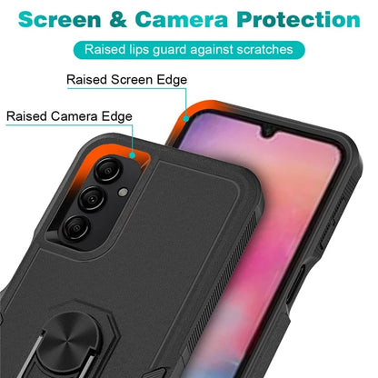 For Samsung Galaxy A24 4G (162.1 x 77.6 x 8.3mm) Cell Phone Case Rotatable Kickstand PC+TPU Anti-drop Cover