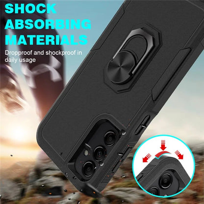 For Samsung Galaxy A24 4G (162.1 x 77.6 x 8.3mm) Cell Phone Case Rotatable Kickstand PC+TPU Anti-drop Cover