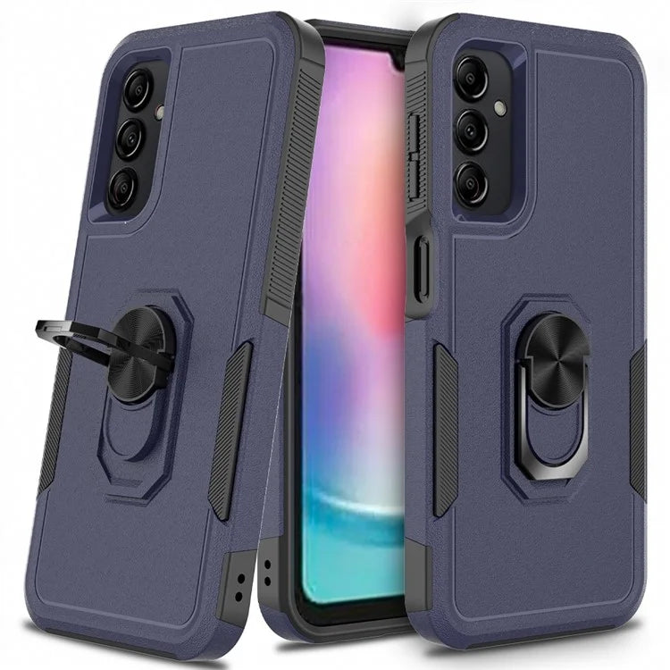 For Samsung Galaxy A24 4G (162.1 x 77.6 x 8.3mm) Cell Phone Case Rotatable Kickstand PC+TPU Anti-drop Cover