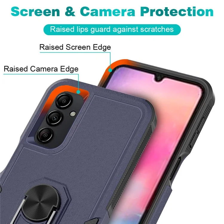 For Samsung Galaxy A24 4G (162.1 x 77.6 x 8.3mm) Cell Phone Case Rotatable Kickstand PC+TPU Anti-drop Cover