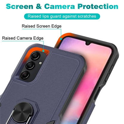 For Samsung Galaxy A24 4G (162.1 x 77.6 x 8.3mm) Cell Phone Case Rotatable Kickstand PC+TPU Anti-drop Cover