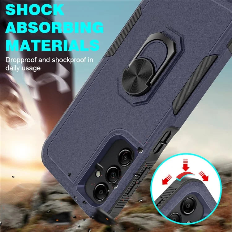For Samsung Galaxy A24 4G (162.1 x 77.6 x 8.3mm) Cell Phone Case Rotatable Kickstand PC+TPU Anti-drop Cover