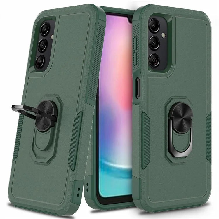 For Samsung Galaxy A24 4G (162.1 x 77.6 x 8.3mm) Cell Phone Case Rotatable Kickstand PC+TPU Anti-drop Cover