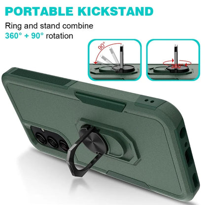 For Samsung Galaxy A24 4G (162.1 x 77.6 x 8.3mm) Cell Phone Case Rotatable Kickstand PC+TPU Anti-drop Cover