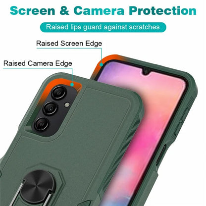 For Samsung Galaxy A24 4G (162.1 x 77.6 x 8.3mm) Cell Phone Case Rotatable Kickstand PC+TPU Anti-drop Cover