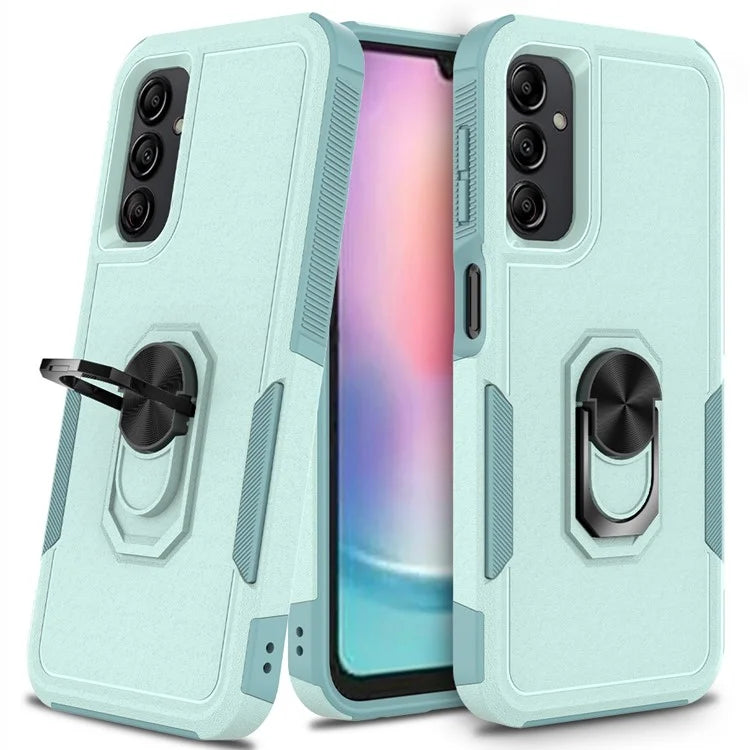 For Samsung Galaxy A24 4G (162.1 x 77.6 x 8.3mm) Cell Phone Case Rotatable Kickstand PC+TPU Anti-drop Cover
