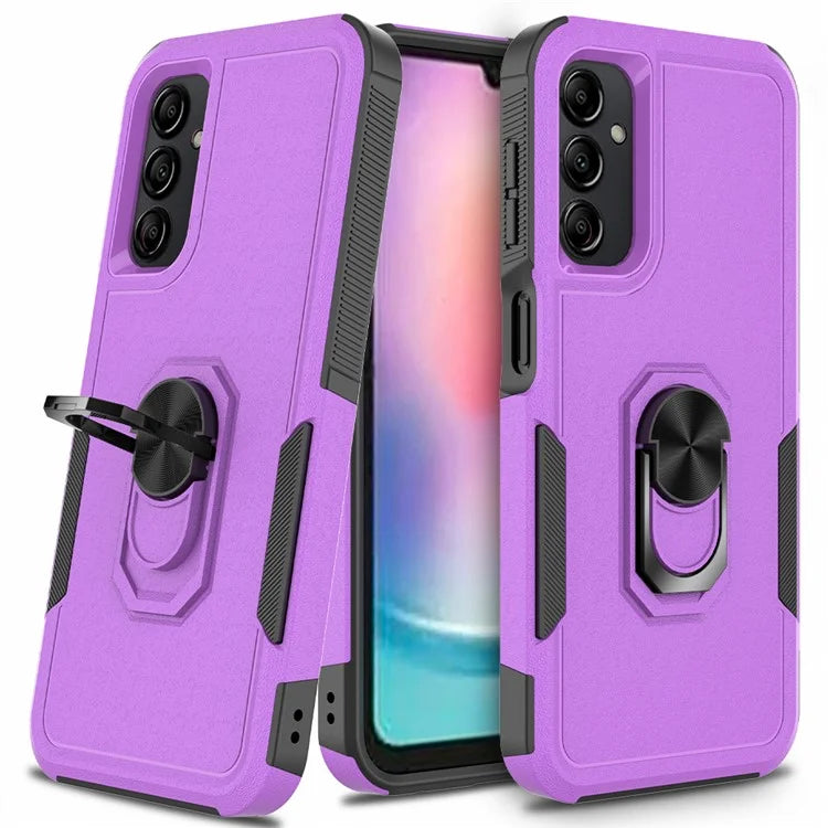 For Samsung Galaxy A24 4G (162.1 x 77.6 x 8.3mm) Cell Phone Case Rotatable Kickstand PC+TPU Anti-drop Cover