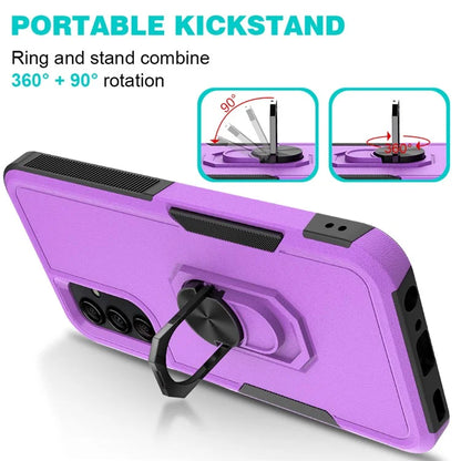 For Samsung Galaxy A24 4G (162.1 x 77.6 x 8.3mm) Cell Phone Case Rotatable Kickstand PC+TPU Anti-drop Cover