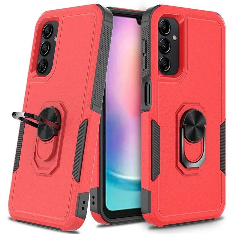 For Samsung Galaxy A24 4G (162.1 x 77.6 x 8.3mm) Cell Phone Case Rotatable Kickstand PC+TPU Anti-drop Cover