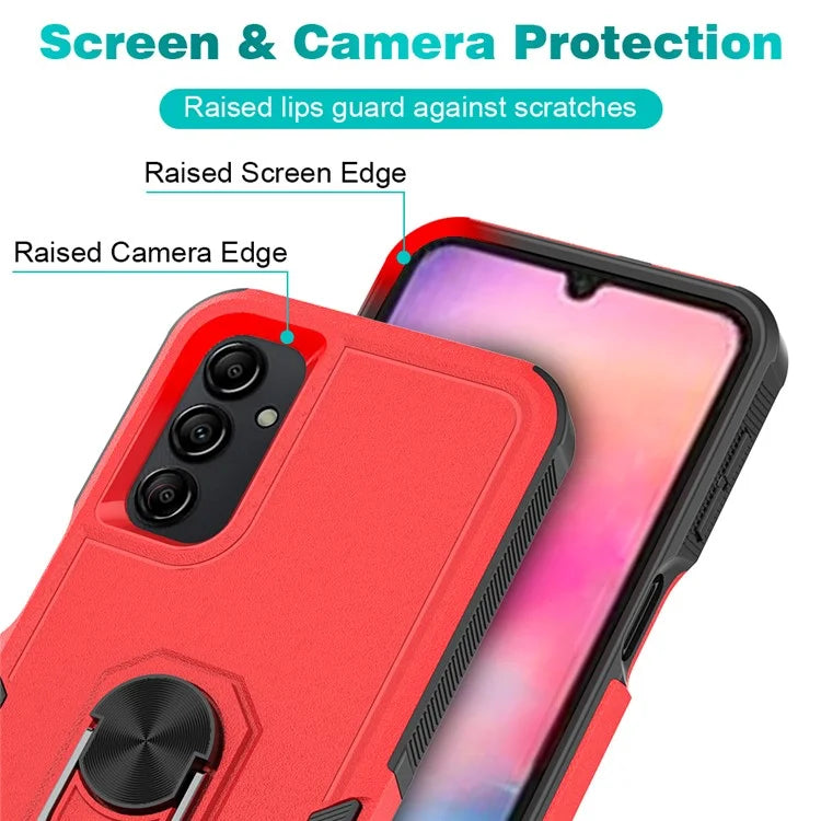 For Samsung Galaxy A24 4G (162.1 x 77.6 x 8.3mm) Cell Phone Case Rotatable Kickstand PC+TPU Anti-drop Cover