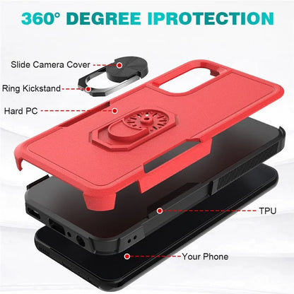 For Samsung Galaxy A24 4G (162.1 x 77.6 x 8.3mm) Cell Phone Case Rotatable Kickstand PC+TPU Anti-drop Cover