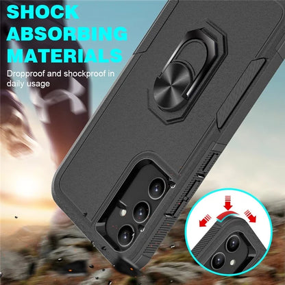 For Samsung Galaxy A34 5G Cell Phone Case Ring Kickstand Design PC+TPU Anti-scratch Cover
