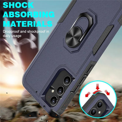 For Samsung Galaxy A34 5G Cell Phone Case Ring Kickstand Design PC+TPU Anti-scratch Cover