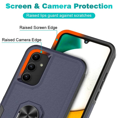 For Samsung Galaxy A34 5G Cell Phone Case Ring Kickstand Design PC+TPU Anti-scratch Cover