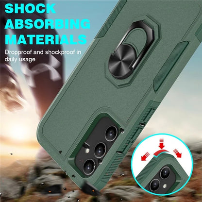 For Samsung Galaxy A34 5G Cell Phone Case Ring Kickstand Design PC+TPU Anti-scratch Cover