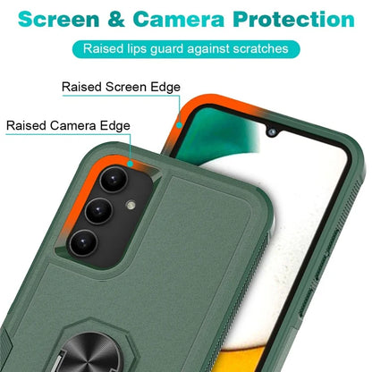 For Samsung Galaxy A34 5G Cell Phone Case Ring Kickstand Design PC+TPU Anti-scratch Cover