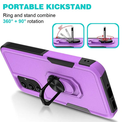 For Samsung Galaxy A34 5G Cell Phone Case Ring Kickstand Design PC+TPU Anti-scratch Cover