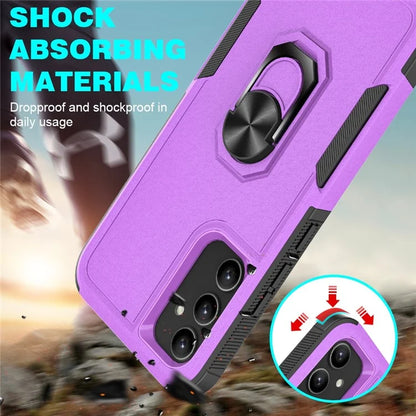For Samsung Galaxy A34 5G Cell Phone Case Ring Kickstand Design PC+TPU Anti-scratch Cover