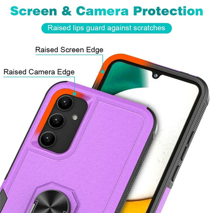 For Samsung Galaxy A34 5G Cell Phone Case Ring Kickstand Design PC+TPU Anti-scratch Cover