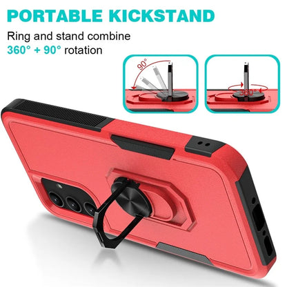 For Samsung Galaxy A34 5G Cell Phone Case Ring Kickstand Design PC+TPU Anti-scratch Cover