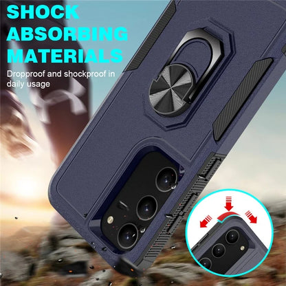 For Samsung Galaxy S23 Cell Phone Case PC+TPU Protective Cover with Finger Ring Kickstand