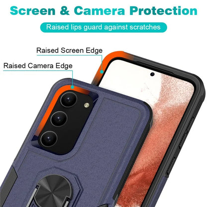 For Samsung Galaxy S23 Cell Phone Case PC+TPU Protective Cover with Finger Ring Kickstand