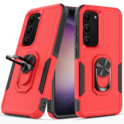 For Samsung Galaxy S23 Cell Phone Case PC+TPU Protective Cover with Finger Ring Kickstand