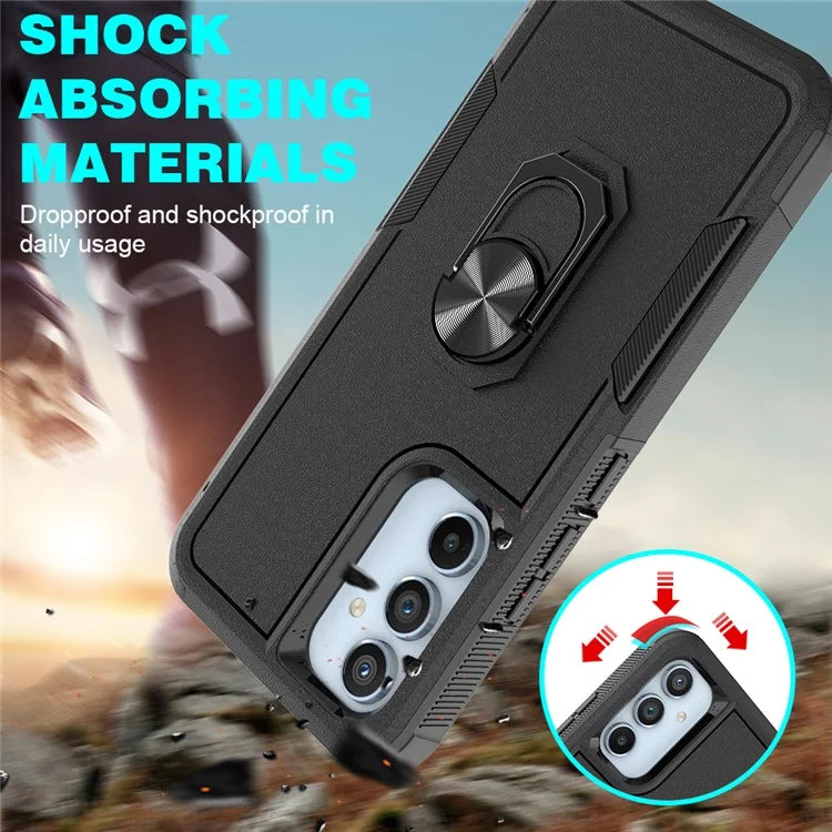 For Samsung Galaxy A54 5G Cell Phone Case PC+TPU Ring Kickstand Back Cover