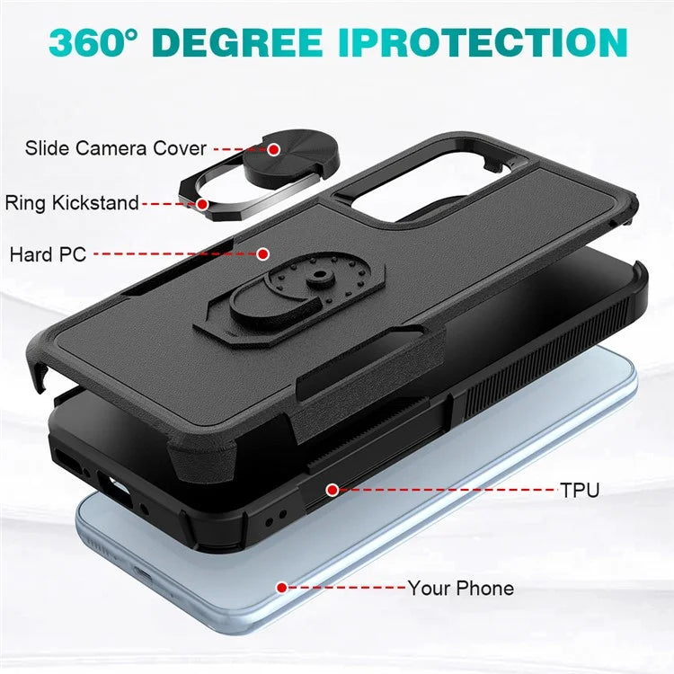 For Samsung Galaxy A54 5G Cell Phone Case PC+TPU Ring Kickstand Back Cover