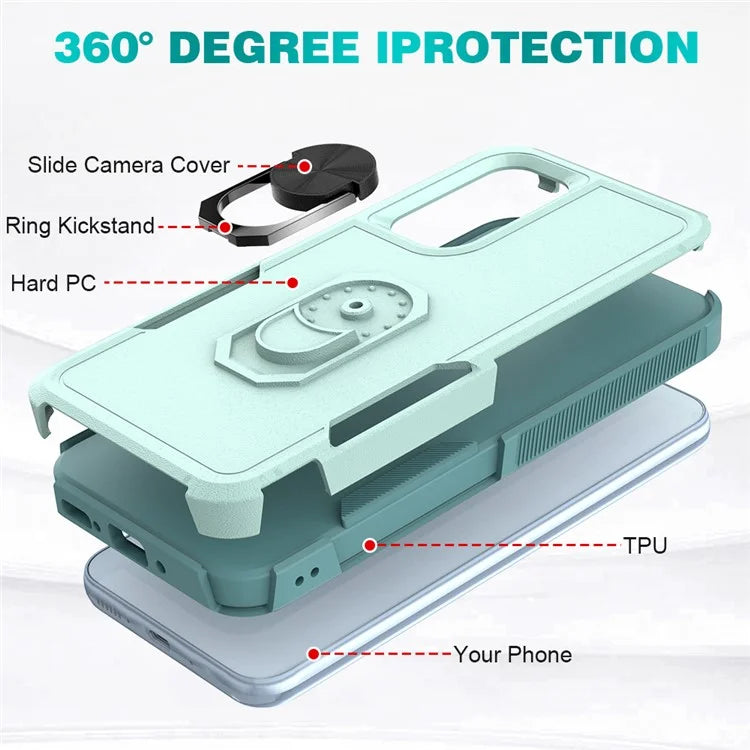 For Samsung Galaxy A54 5G Cell Phone Case PC+TPU Ring Kickstand Back Cover