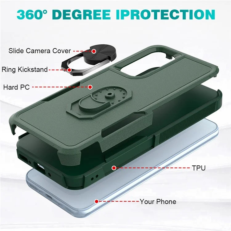 For Samsung Galaxy A54 5G Cell Phone Case PC+TPU Ring Kickstand Back Cover