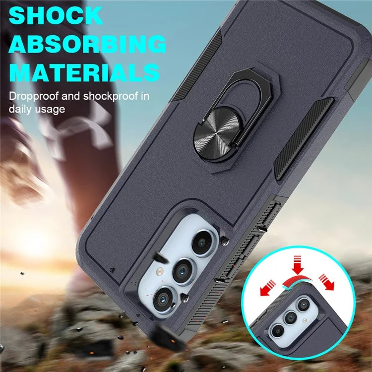 For Samsung Galaxy A54 5G Cell Phone Case PC+TPU Ring Kickstand Back Cover