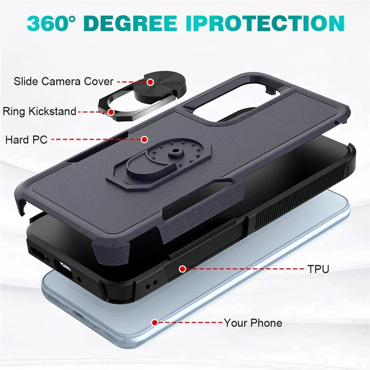For Samsung Galaxy A54 5G Cell Phone Case PC+TPU Ring Kickstand Back Cover