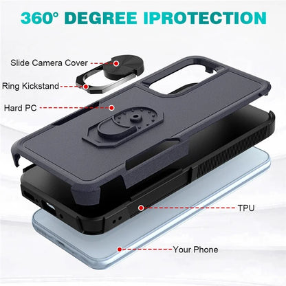 For Samsung Galaxy A54 5G Cell Phone Case PC+TPU Ring Kickstand Back Cover
