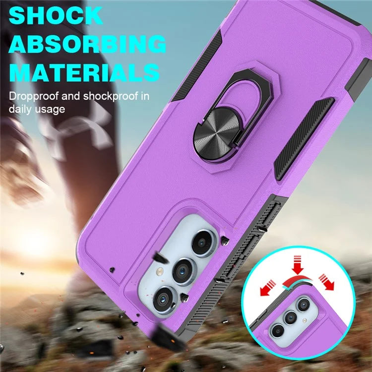 For Samsung Galaxy A54 5G Cell Phone Case PC+TPU Ring Kickstand Back Cover