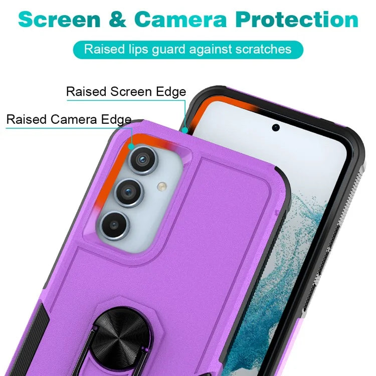 For Samsung Galaxy A54 5G Cell Phone Case PC+TPU Ring Kickstand Back Cover