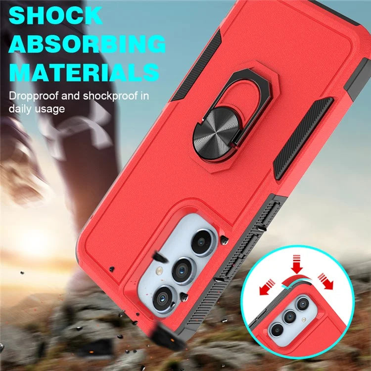 For Samsung Galaxy A54 5G Cell Phone Case PC+TPU Ring Kickstand Back Cover