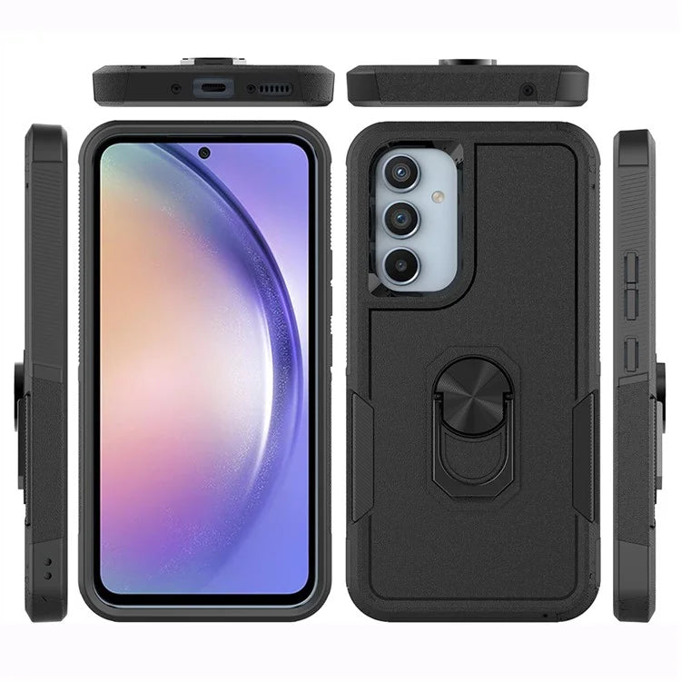 For Samsung Galaxy A54 5G Cell Phone Case PC+TPU Ring Kickstand Back Cover