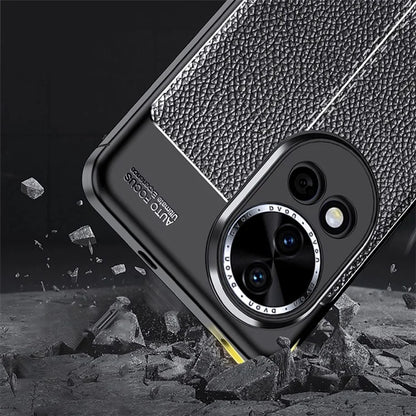 For Huawei nova 12 5G Cell Phone Case Shock Absorbing Litchi Texture TPU Cover