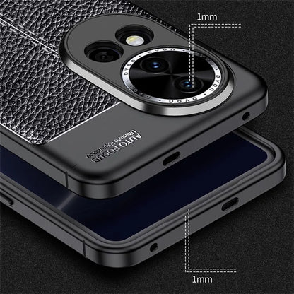 For Huawei nova 12 5G Cell Phone Case Shock Absorbing Litchi Texture TPU Cover