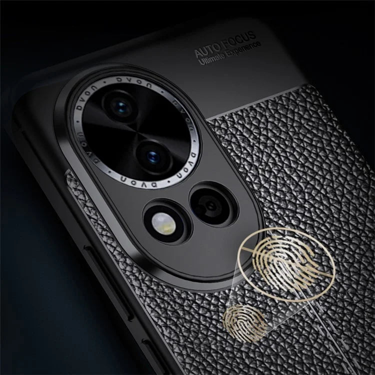 For Huawei nova 12 5G Cell Phone Case Shock Absorbing Litchi Texture TPU Cover