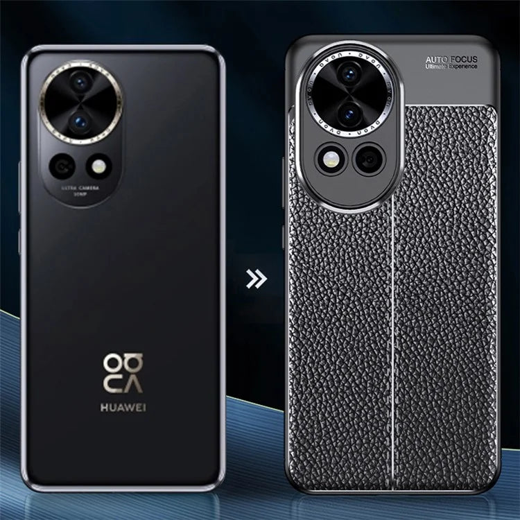 For Huawei nova 12 Pro 5G / nova 12 Ultra 5G Case Litchi Texture TPU Shockproof Phone Shell
