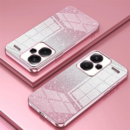 For Xiaomi Redmi Note 13 Pro+ 5G TPU Cover Precise Cutout Glitter Design Cell Phone Case