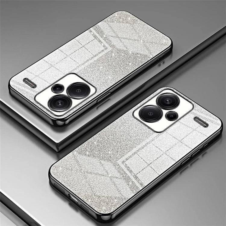 For Xiaomi Redmi Note 13 Pro+ 5G TPU Cover Precise Cutout Glitter Design Cell Phone Case